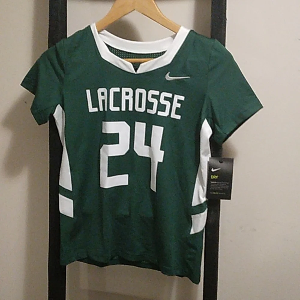 Girls Nike Dri-Fit Green Lacrosse Jersey NWT